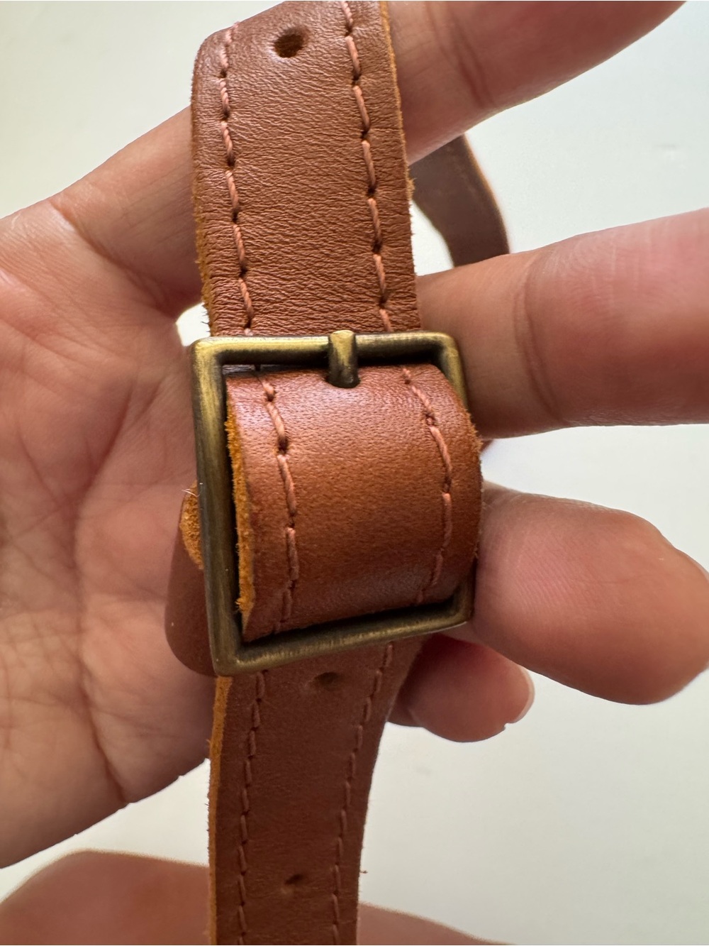 Portland Leather Honey Butterfly Bucket Crossbody Bag - Picture 9 of 11